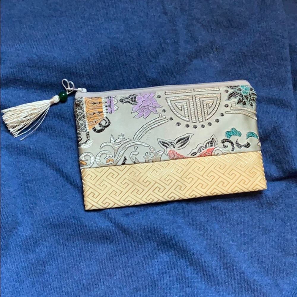 Handmade silk clutch